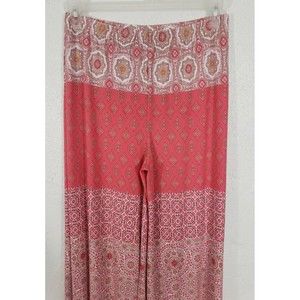 Chico's Women's Sz 1 Small Wide Leg Medallion Stretch Elastic Waist Pants